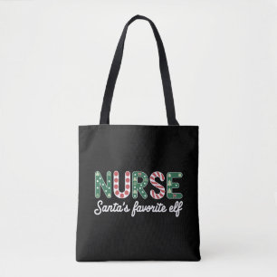 Nurse Santa's Favourite Elf Life Nurse Day Gifts  Tote Bag