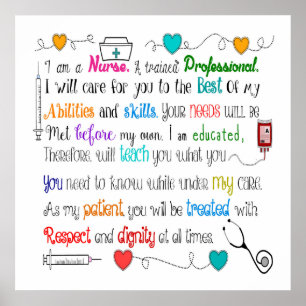 Nurse Sayings Poster 24x24