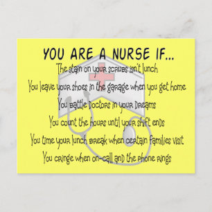 Nurse Sayings "You Are a Nurse IF" Postcard