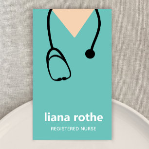 Nurse Scrubs and Stethoscope Business Card