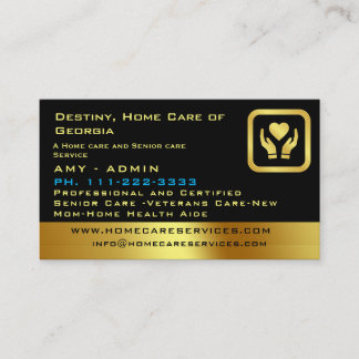 Nurse Senior Caregiver Heart And Hands Design Business Card
