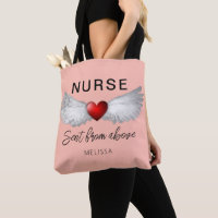 Nurse Sent From Above Angel Wings Pink Name