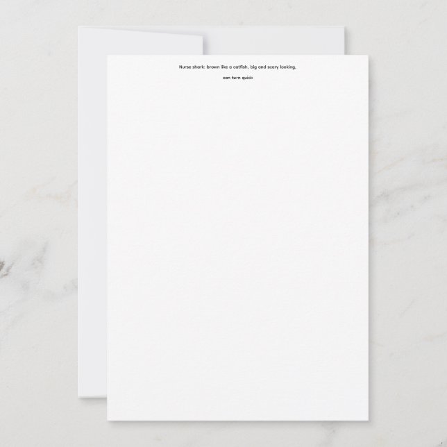 Nurse Shark Greeting Card (Back)