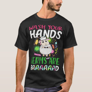Nurse Sheep Wash Your Hands Germs Are Bad Cute Mem T-Shirt