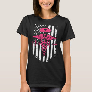 Nurse Shirt Nurse Flag Pink Symbol america nurse c