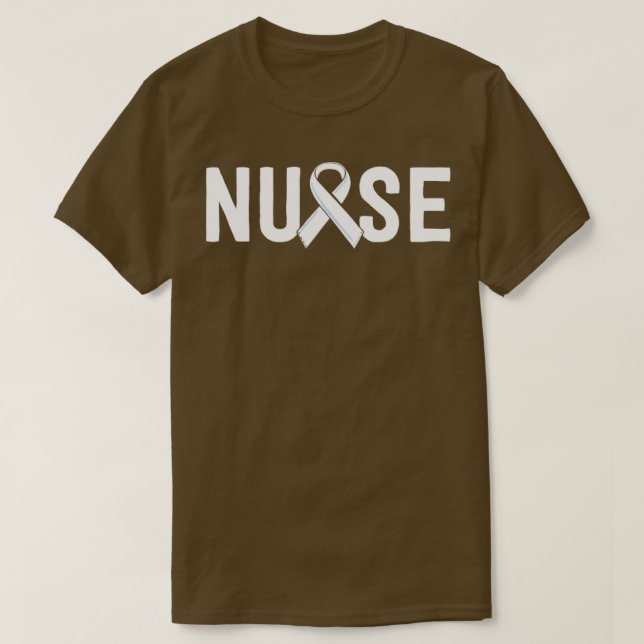 Nurse Shirts For Men Women Gift White Ribbon For N (Design Front)