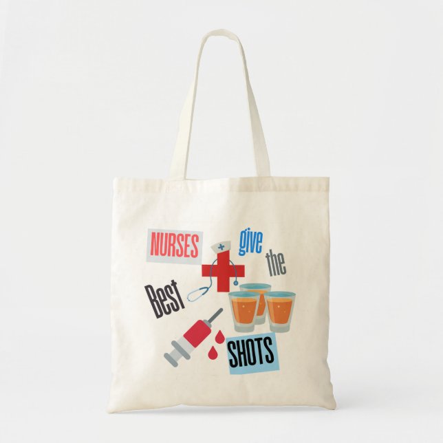 Nurse Shot Funny Tote Bag (Front)