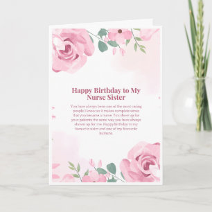 Nurse Sister Birthday Card — Happy Birthday