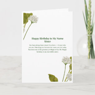 Nurse Sister Birthday Card — Happy Birthday Nurse
