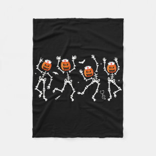 Nurse Skeleton Dancing Halloween Healthcare Fall A Fleece Blanket