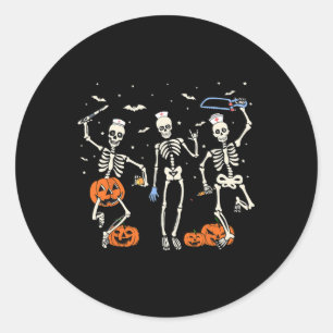 Nurse Skeleton Halloween Healthcare 2 Classic Round Sticker