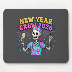 Nurse Skeleton New Year Crew 2026 Funny Er Icu Eve Mouse Pad