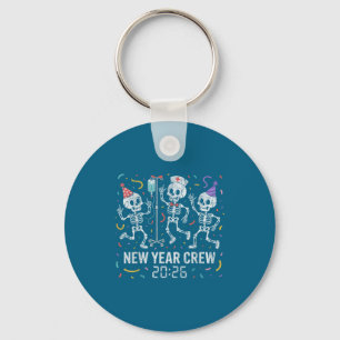 Nurse Skeleton New Year Crew 2026 Funny Er Icu Par Key Ring