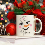 Nurse Snowman Mug<br><div class="desc">It's no surprise nurses run on coffee. The cutest snowman mug with nurse hat is a great gift for your favourite nurse in you life.</div>