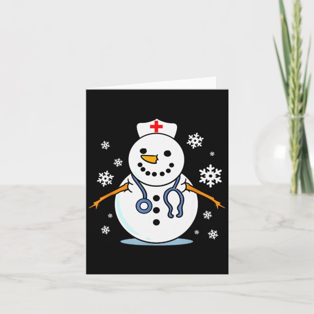 Nurse Snowman Nurse Christmas  Card (Front)
