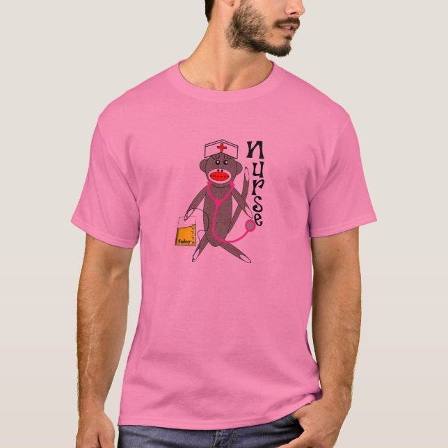 Nurse Sock Monkey T-Shirt (Front)
