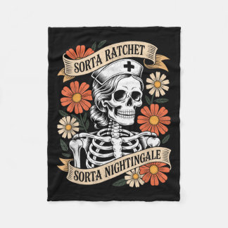 Nurse Sorta Ratchet Sorta Nightingale Skeleton Hal Fleece Blanket