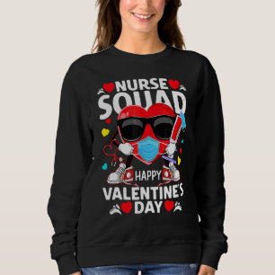 Nurse Squad Happy Valentine's Day Red Masked Heart Sweatshirt