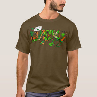 Nurse St Patricks Day EKG Shamrock Lucky Nurse  T-Shirt