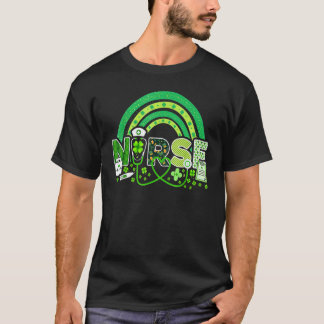Nurse St Patrick's Day Lucky Nurse Shamrock Love N T-Shirt