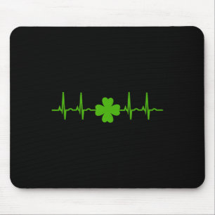 Nurse St Patricks Day T Shirt Ekg Shamrock Heart B Mouse Pad