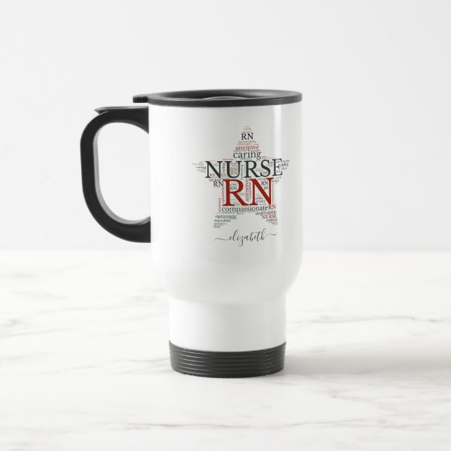 Nurse Star Personalised Travel Mug | Editable Name (Left)