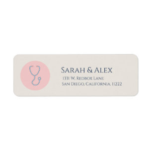 Nurse Stethoscope Address Label