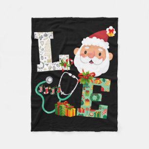 Nurse Stethoscope Christmas Ornaments Decor Gift Fleece Blanket