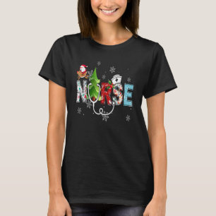 Nurse Stethoscope Christmas Tree Ornaments Decor T-Shirt
