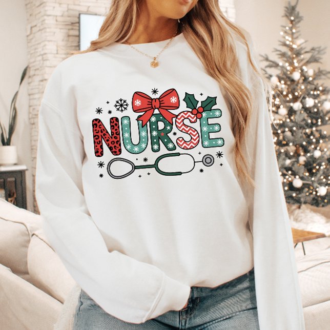 Nurse Stethoscope Cute Christmas Sweatshirt (Creator Uploaded)