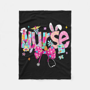 Nurse Stethoscope Cute Coquette Bow Stethoscope Nu Fleece Blanket