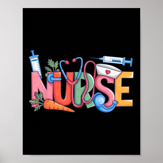 Nurse Stethoscope Cute Coquette Bow Stethoscope Nu Poster (Front)