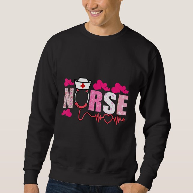 Nurse Stethoscope Cute Love Sweatshirt (Front)