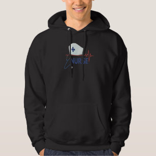 Nurse Stethoscope For Healthcare Nurse Heartbeat Hoodie