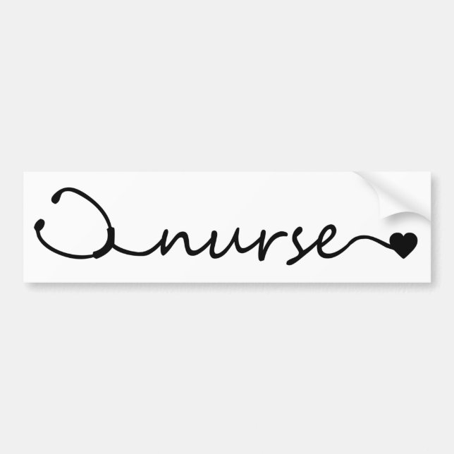 Nurse Stethoscope Heart Bumper Sticker (Front)