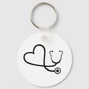 Nurse Stethoscope Heart Key Ring