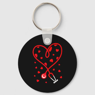 Nurse Stethoscope Heart Valentine's Day Nursing  Key Ring