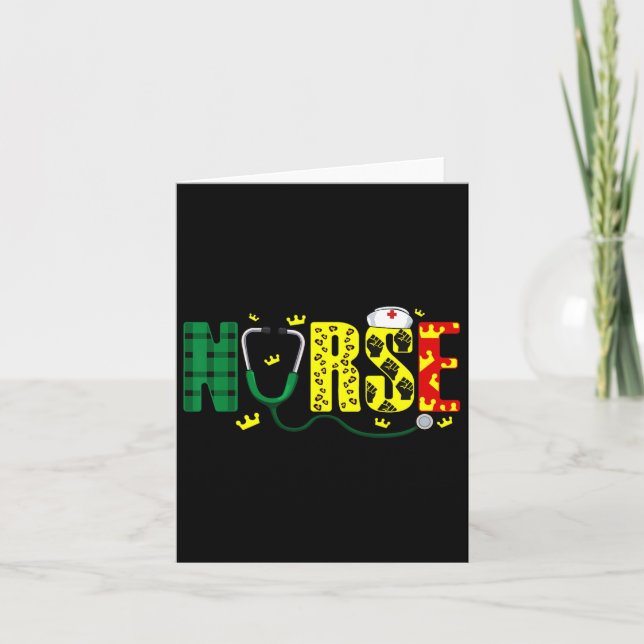 Nurse Stethoscope Juneteenth Melanin Pride African Card (Front)