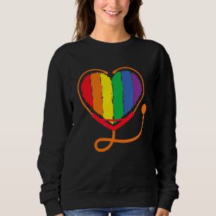 Nurse Stethoscope Lesbian Gay Lgbtq Transgender Lg Sweatshirt