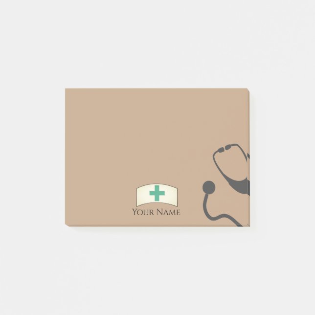 Nurse Stethoscope Medical Personalised Sticky Post-it Notes (Front)
