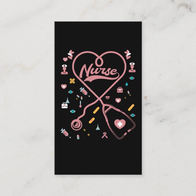 Nurse Stethoscope Nursing Love Medical RN Business Card (Front)