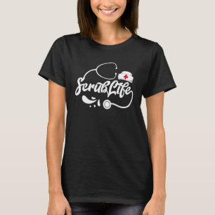 Nurse Stethoscope Passionate Rn Scrub Life T-Shirt