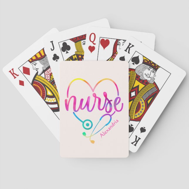 Nurse Stethoscope Playing Cards (Back)