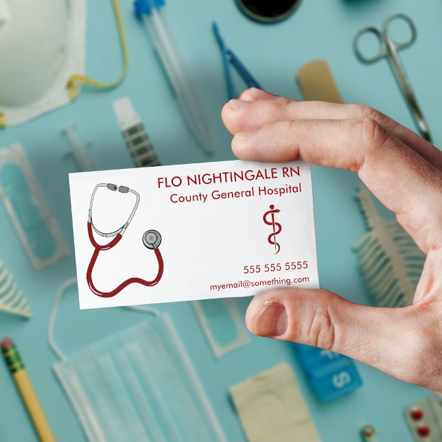 Nurse Stethoscope White Business Card (Creator Uploaded)