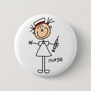 Nurse Stick Figure Button
