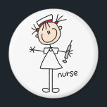 Nurse Stick Figure Magnet<br><div class="desc">If you're a nurse and love stick figures you'll love this stick figure Nurse button!</div>