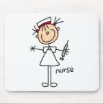 Nurse Stick Figure Mousepad<br><div class="desc">If you're a nurse and love stick figures you'll love this stick figure Nurse button!</div>