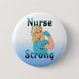 Nurse Strong Vintage Retro Vibes 6 Cm Round Badge