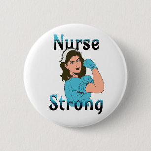 Nurse Strong Vintage Retro Vibes 6 Cm Round Badge