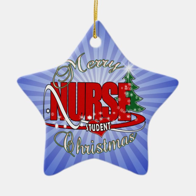 NURSE STUDENT CHRISTMAS CERAMIC TREE DECORATION (Front)